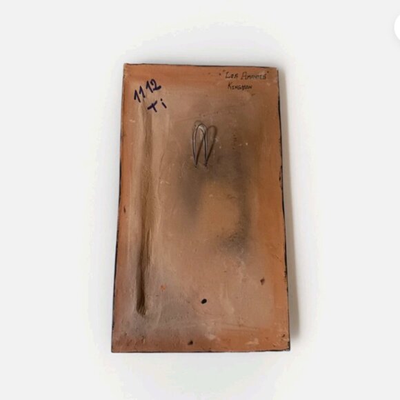 Tile Sculpture Ceramic Pottery Los Amantes Oswaldo Guayasamin Ecuador 3D Modern - Picture 13 of 13